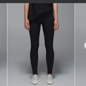 Lululemon Wunder Under black and white Polkadot legging Pant full length